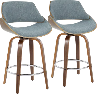 Torlina II Blue Swivel Counter Height Stool, Set of 2