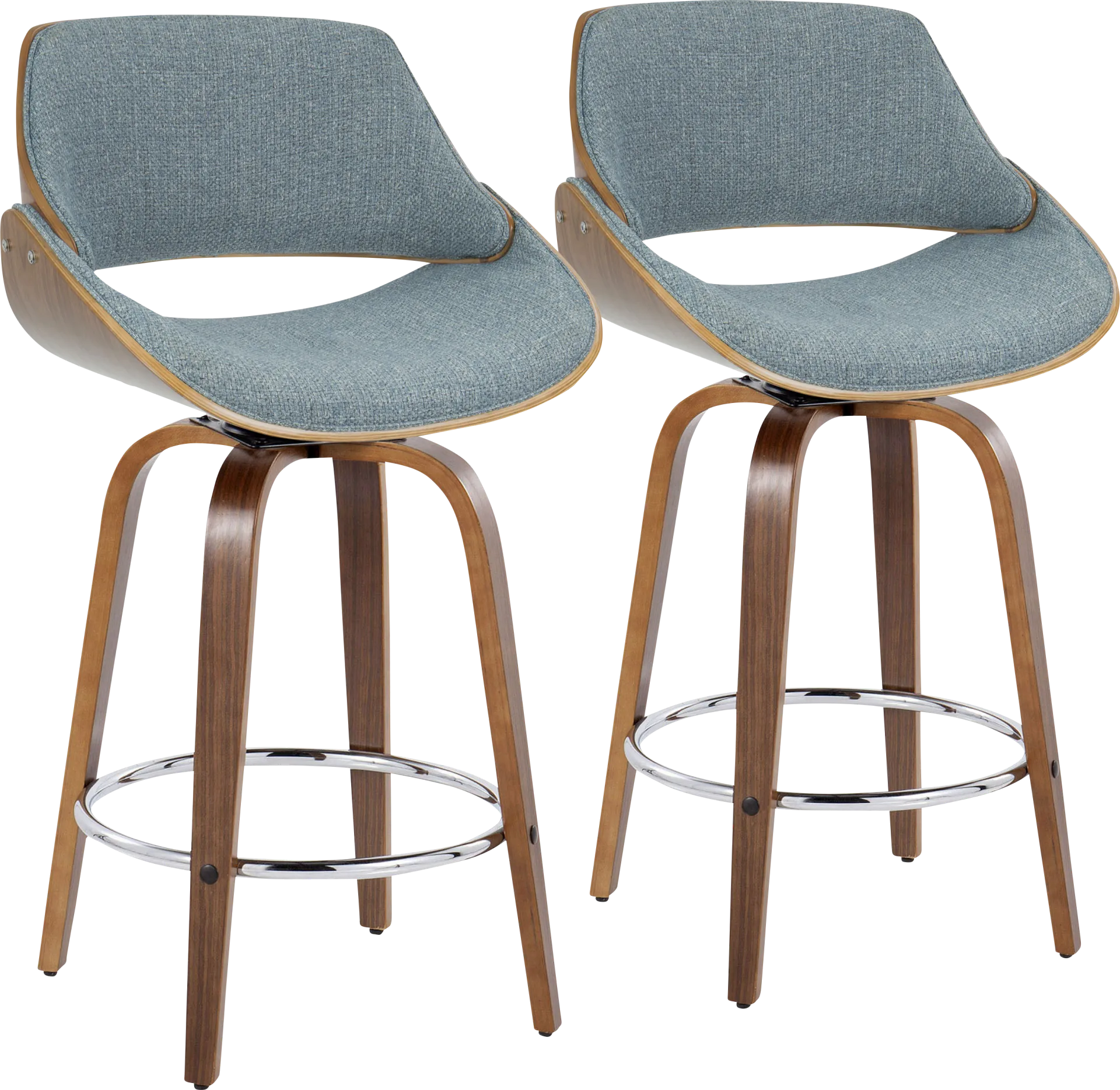 Torlina II Blue Swivel Counter Height Stool, Set of 2 - Image 1