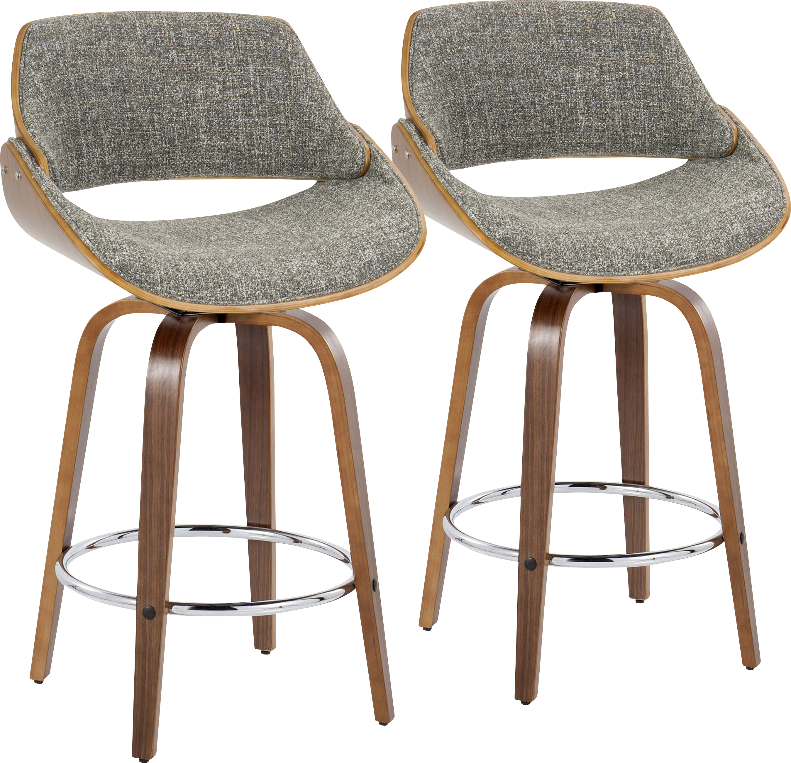 Torlina II Gray Swivel Counter Height Stool, Set of 2 - Thumbnail - Image 1