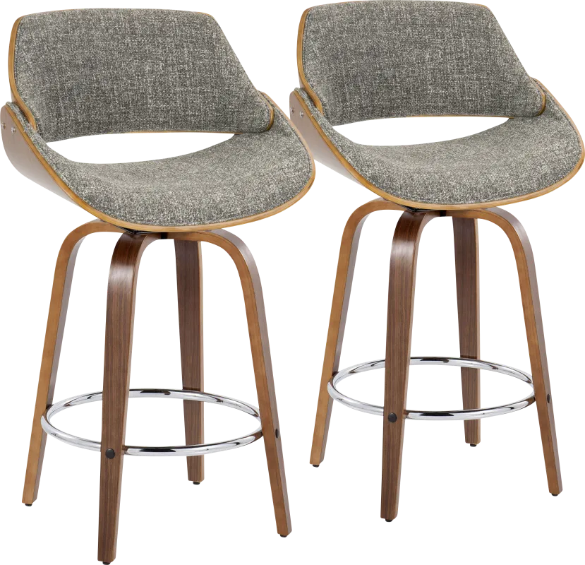 Torlina II Gray Swivel Counter Height Stool, Set of 2