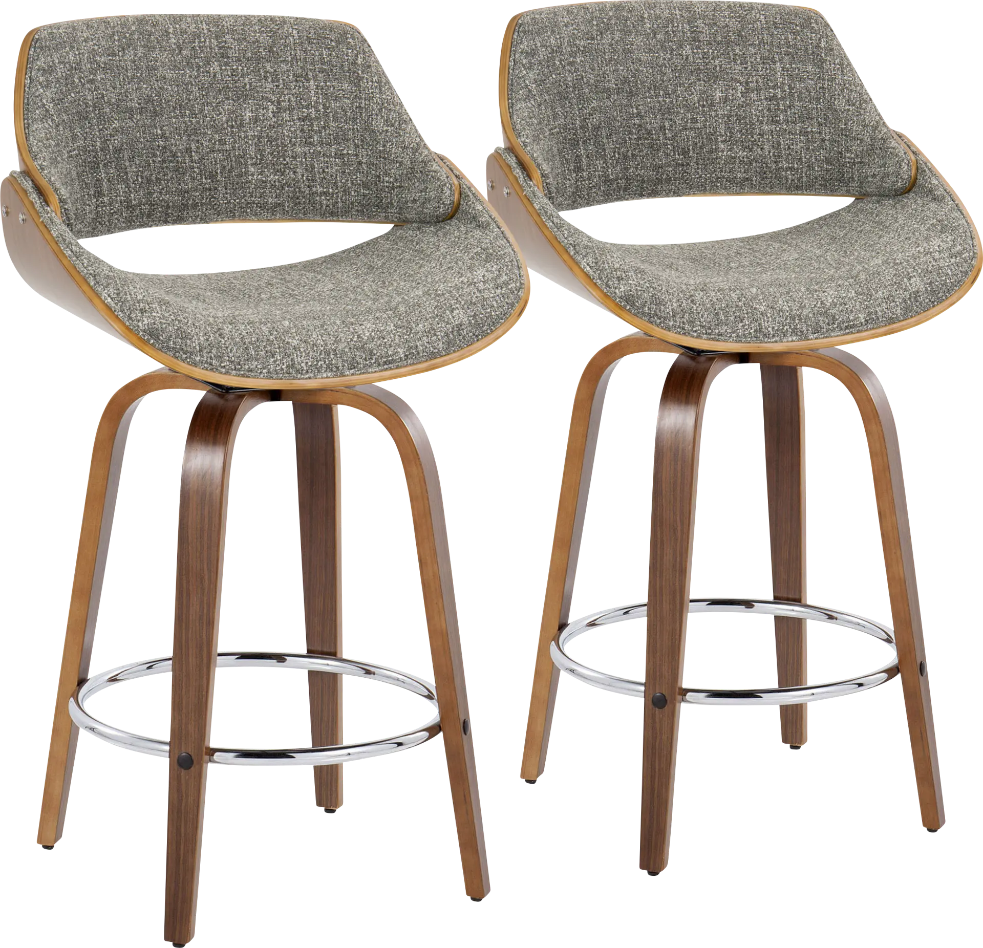 Torlina II Gray Swivel Counter Height Stool, Set of 2