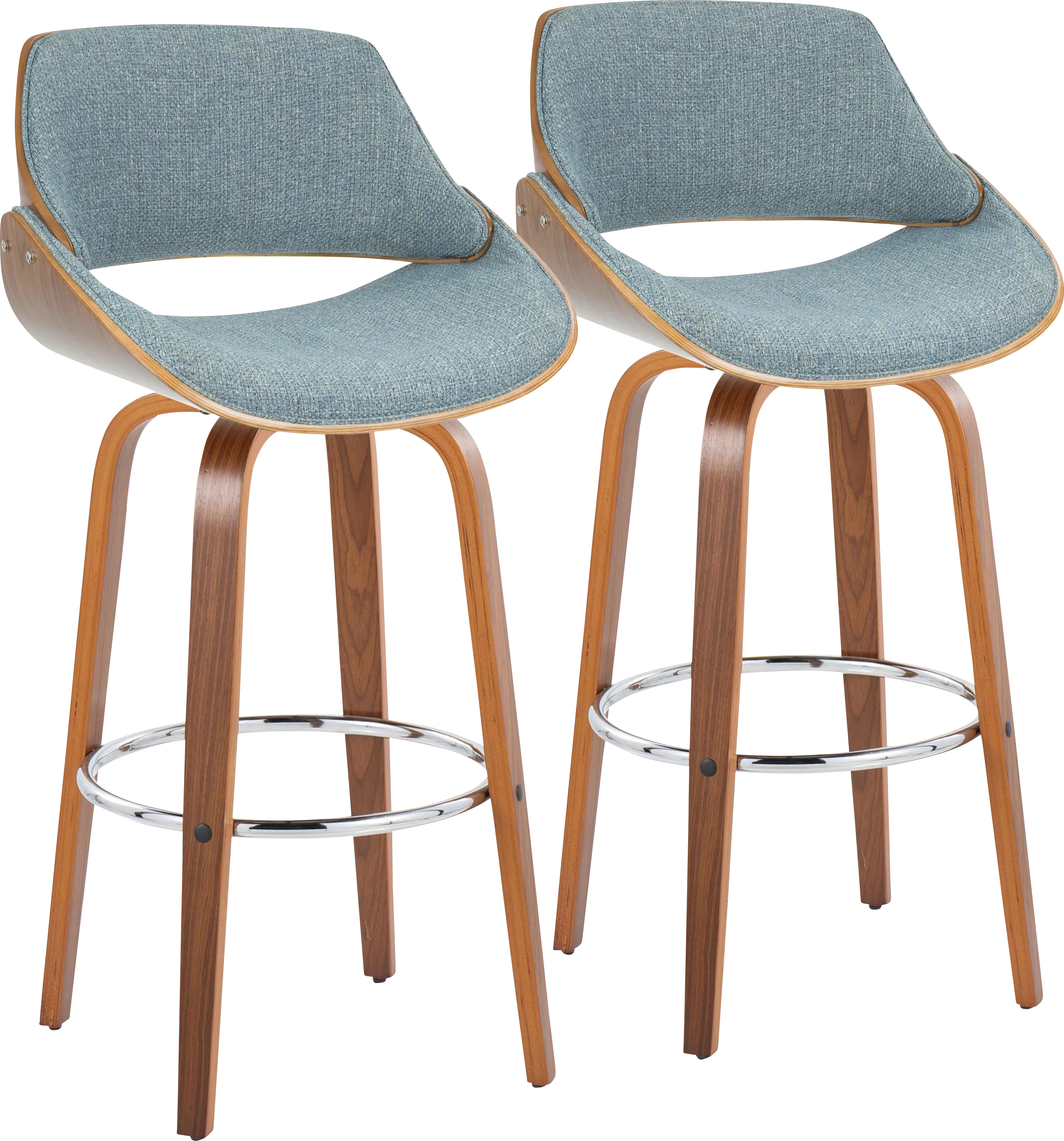 Torlina II Blue Swivel Barstool, Set of 2 - Thumbnail - Image 1