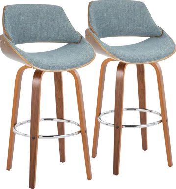 Torlina II Blue Swivel Barstool, Set of 2