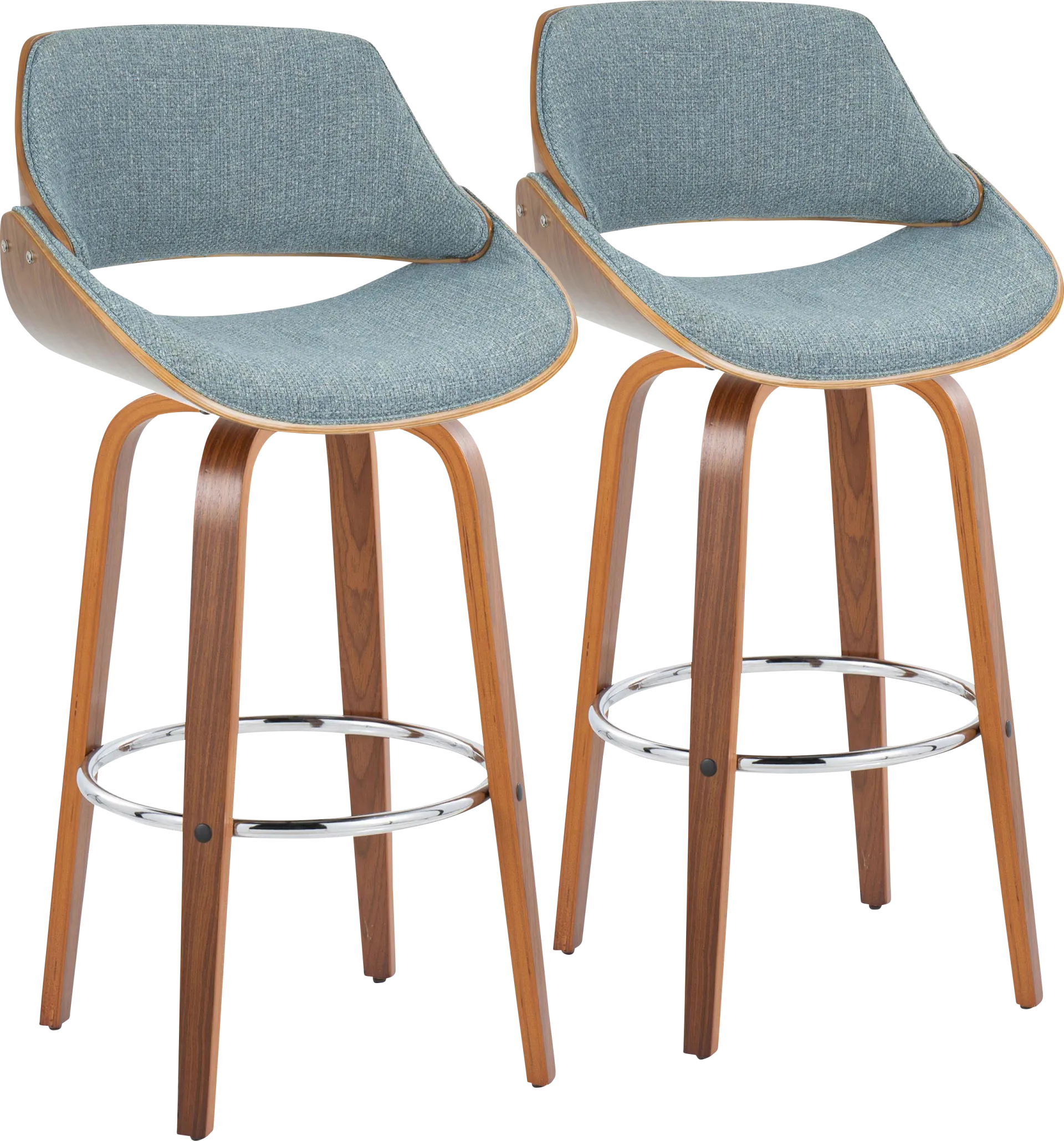 Torlina II Blue Swivel Barstool, Set of 2 - Image 1
