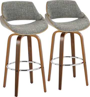 Torlina II Gray Swivel Barstool, Set of 2