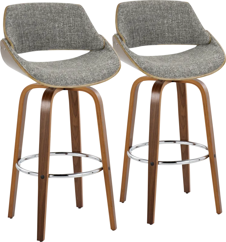 Torlina II Gray Swivel Barstool, Set of 2
