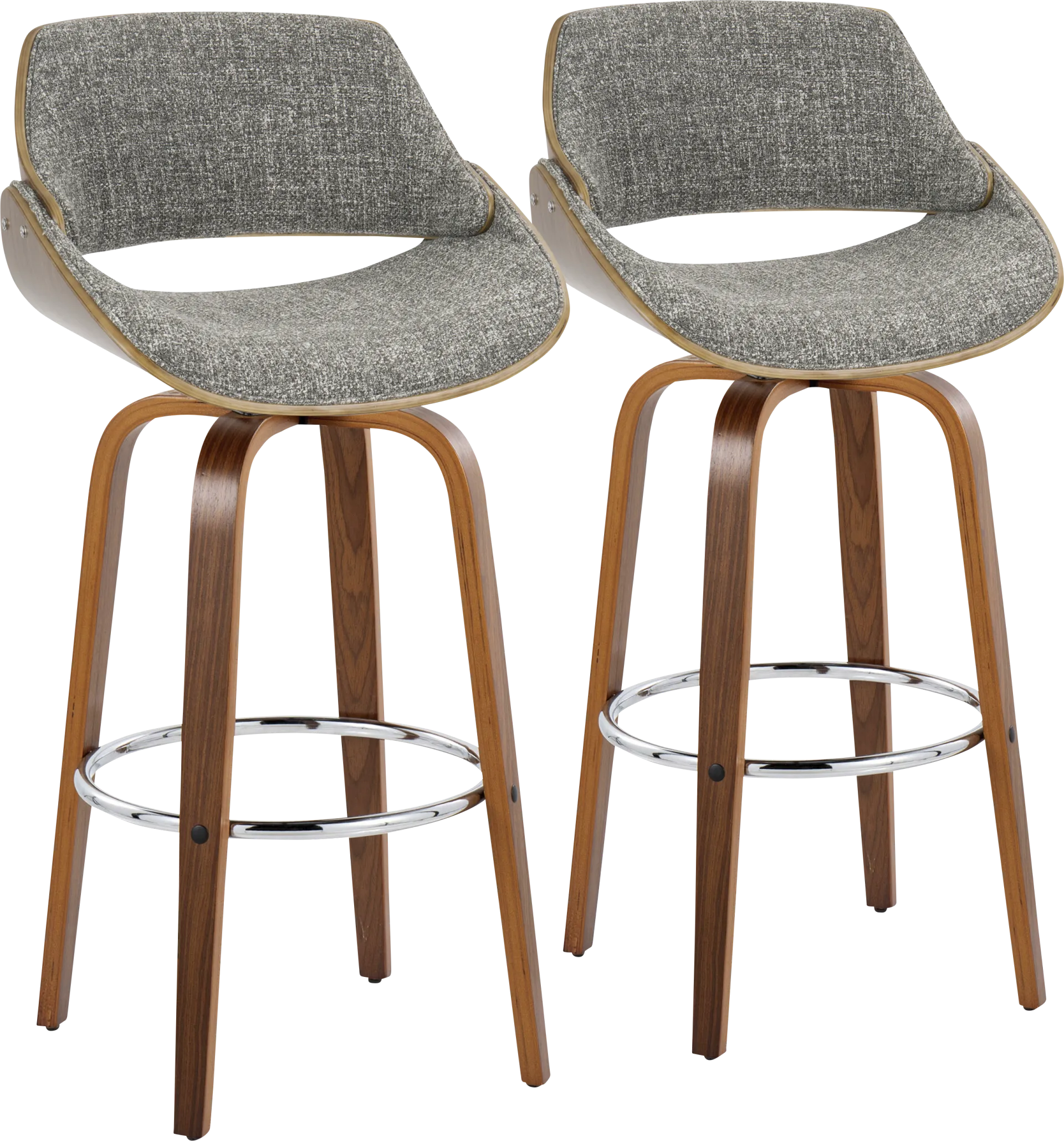 Torlina II Gray Swivel Barstool, Set of 2 - Image 1