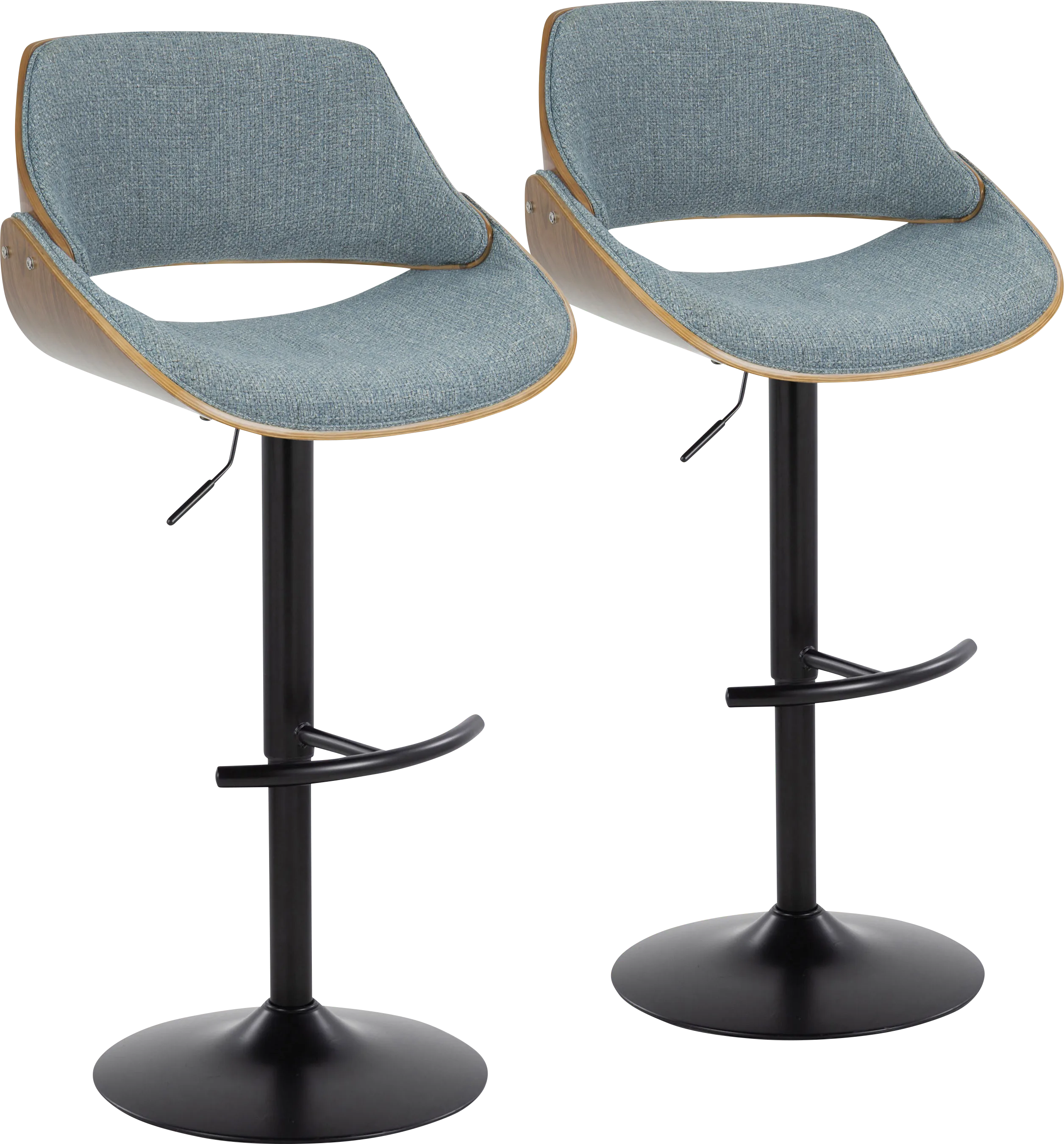 Torlina III Blue Adjustable Barstool, Set of 2 - Thumbnail - Image 1