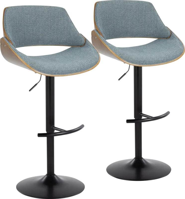 Torlina III Blue Adjustable Barstool, Set of 2