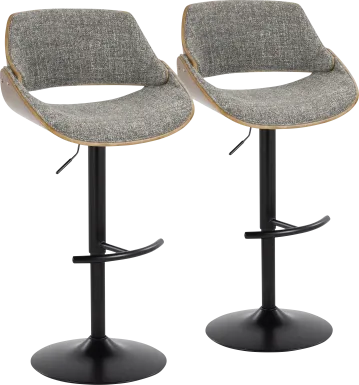 Torlina III Gray Adjustable Barstool, Set of 2