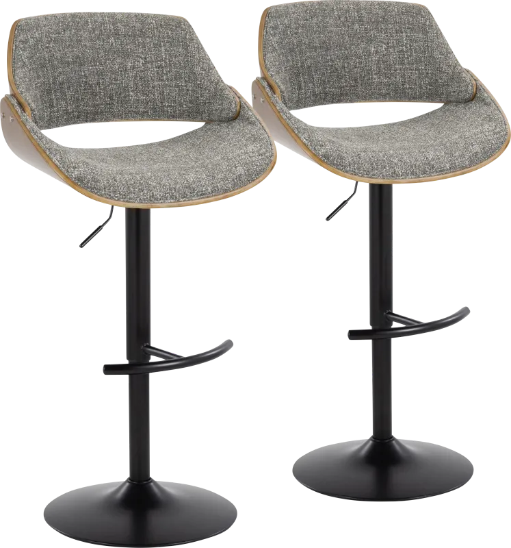 Torlina III Gray Adjustable Barstool, Set of 2