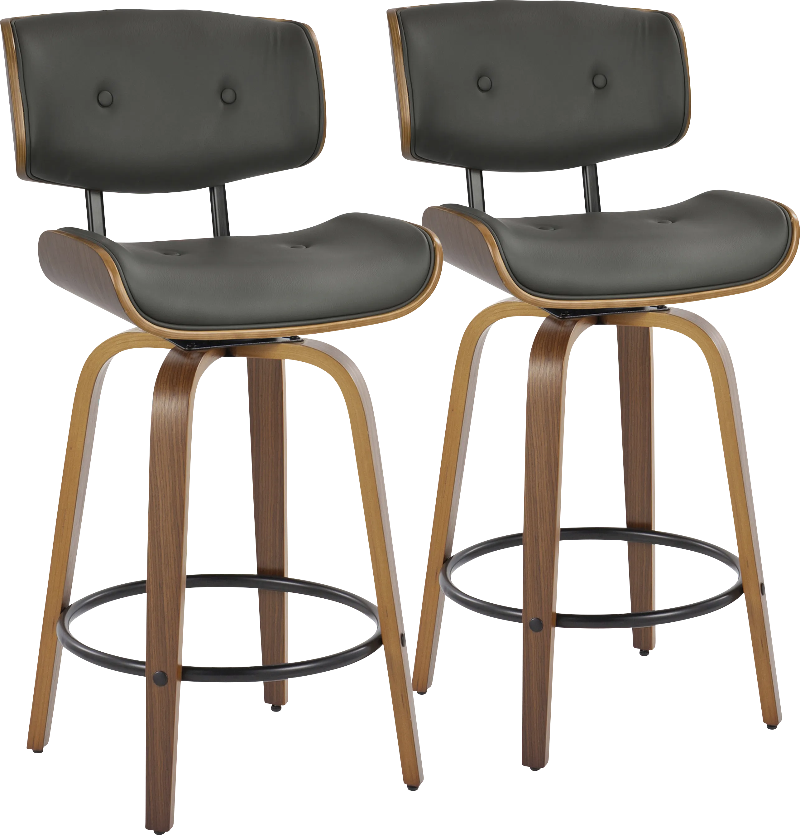 Tesshire II Gray Swivel Counter Height Stool, Set of 2 - Thumbnail - Image 1