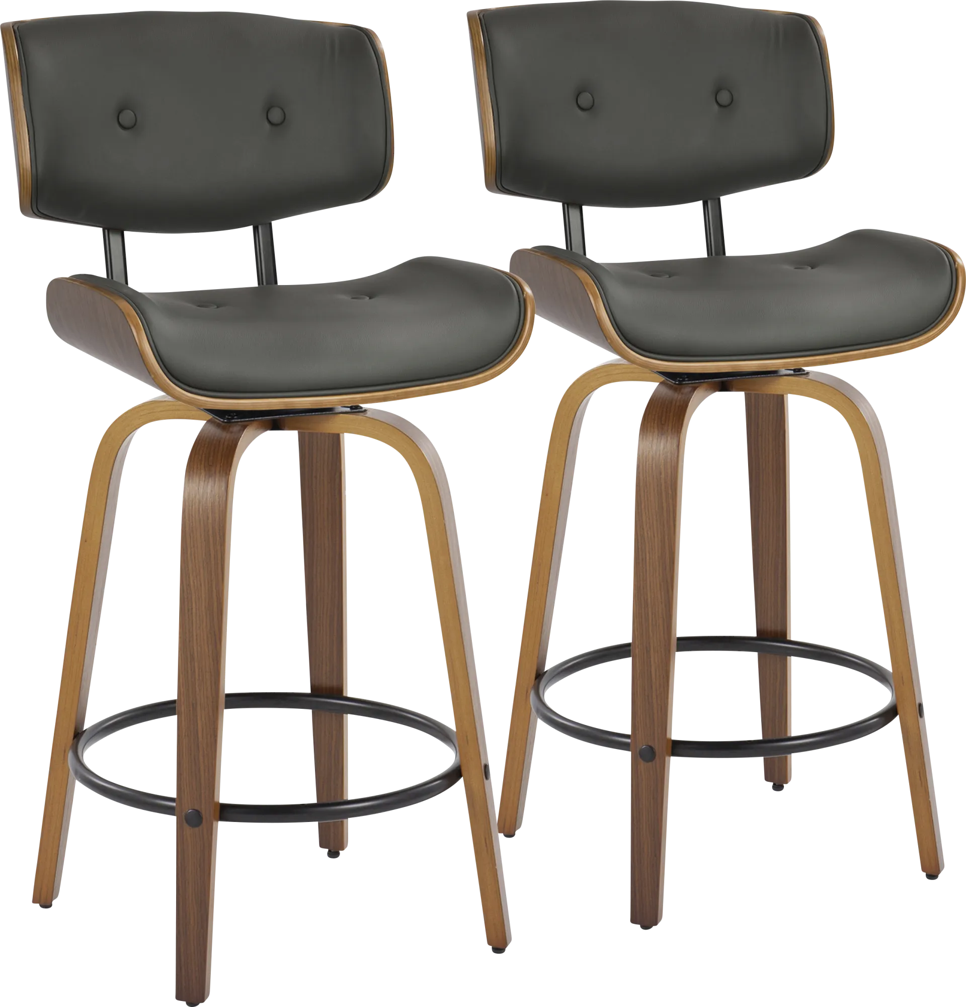 Tesshire II Gray Swivel Counter Height Stool, Set of 2 - Image 1
