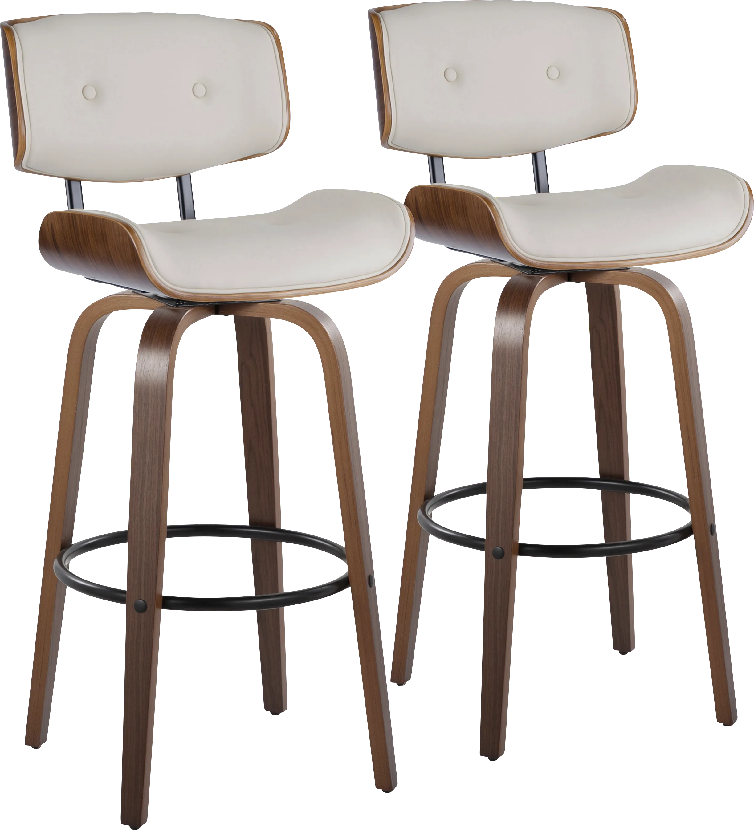 Tesshire II Cream Swivel Barstool, Set of 2 - Thumbnail - Image 1