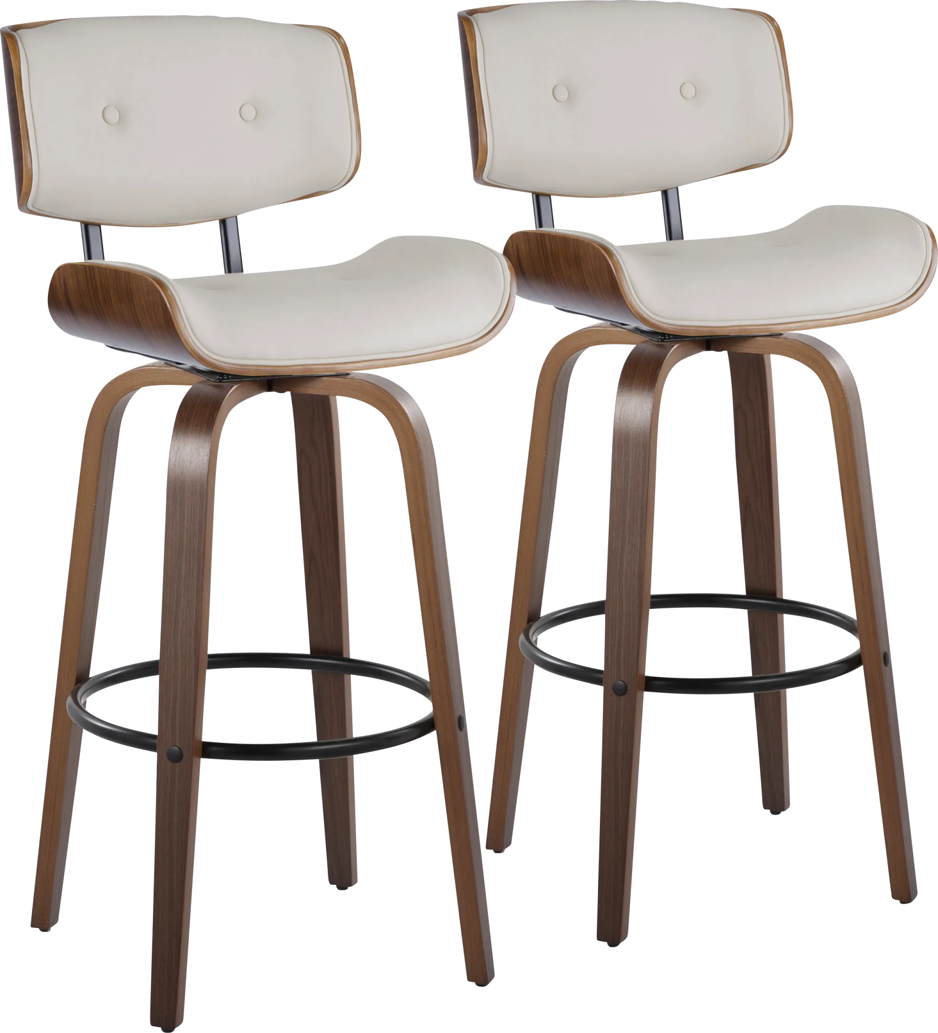 Tesshire II Cream Swivel Barstool, Set of 2 - Image 1