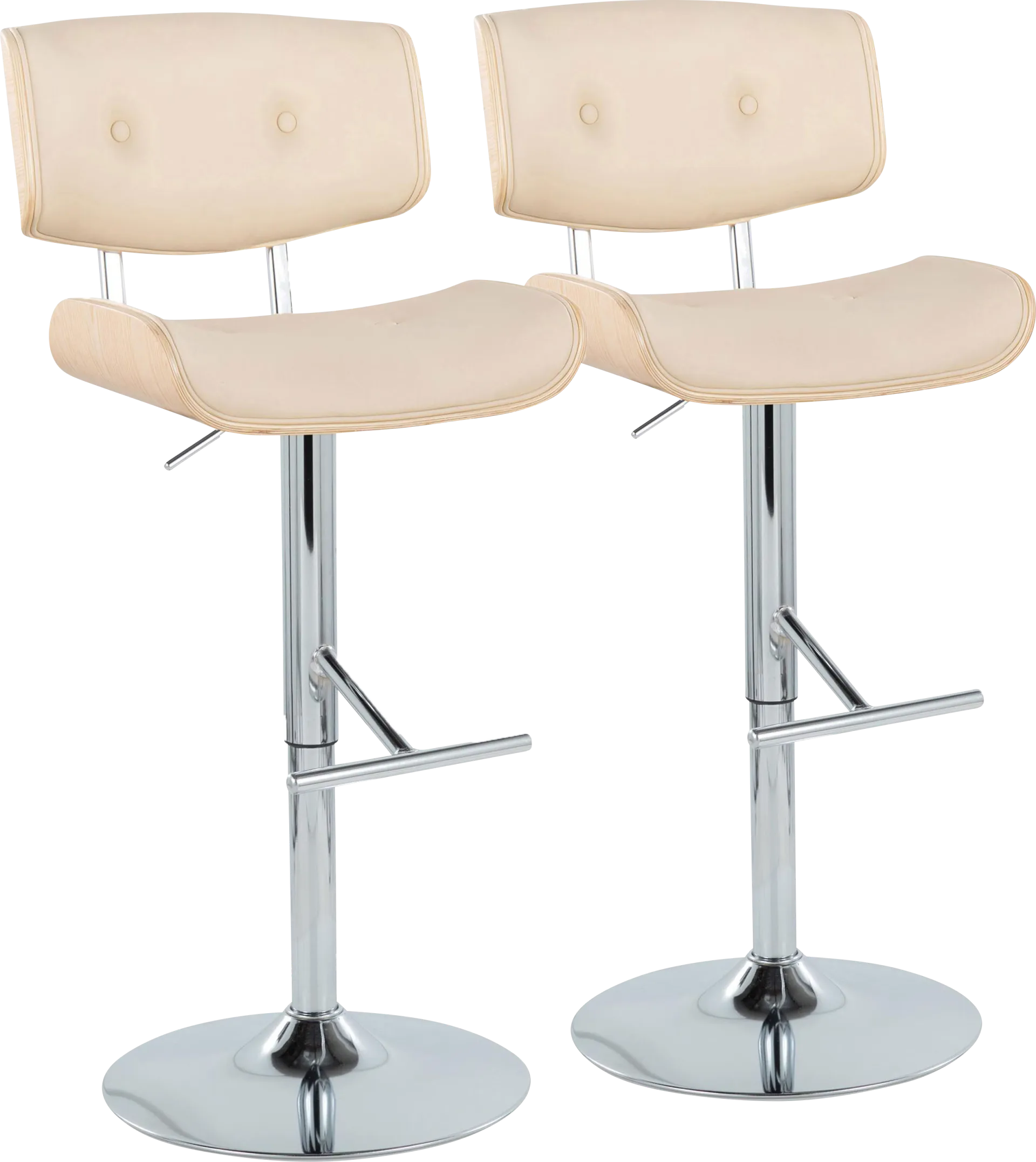 Tesshire III Cream Adjustable Barstool, Set of 2 - Image 1