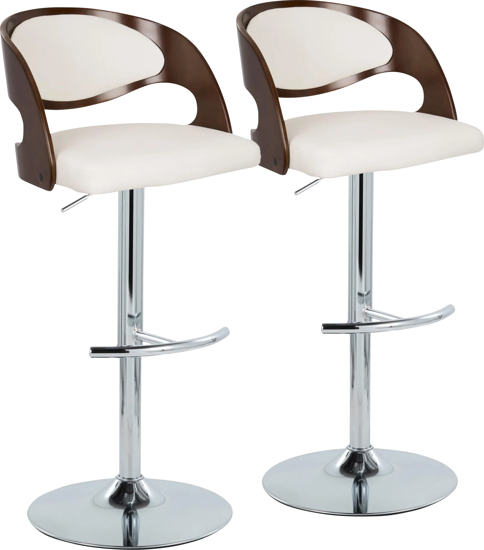 Tescord IV White Adjustable Barstool, Set of 2 - Image 1