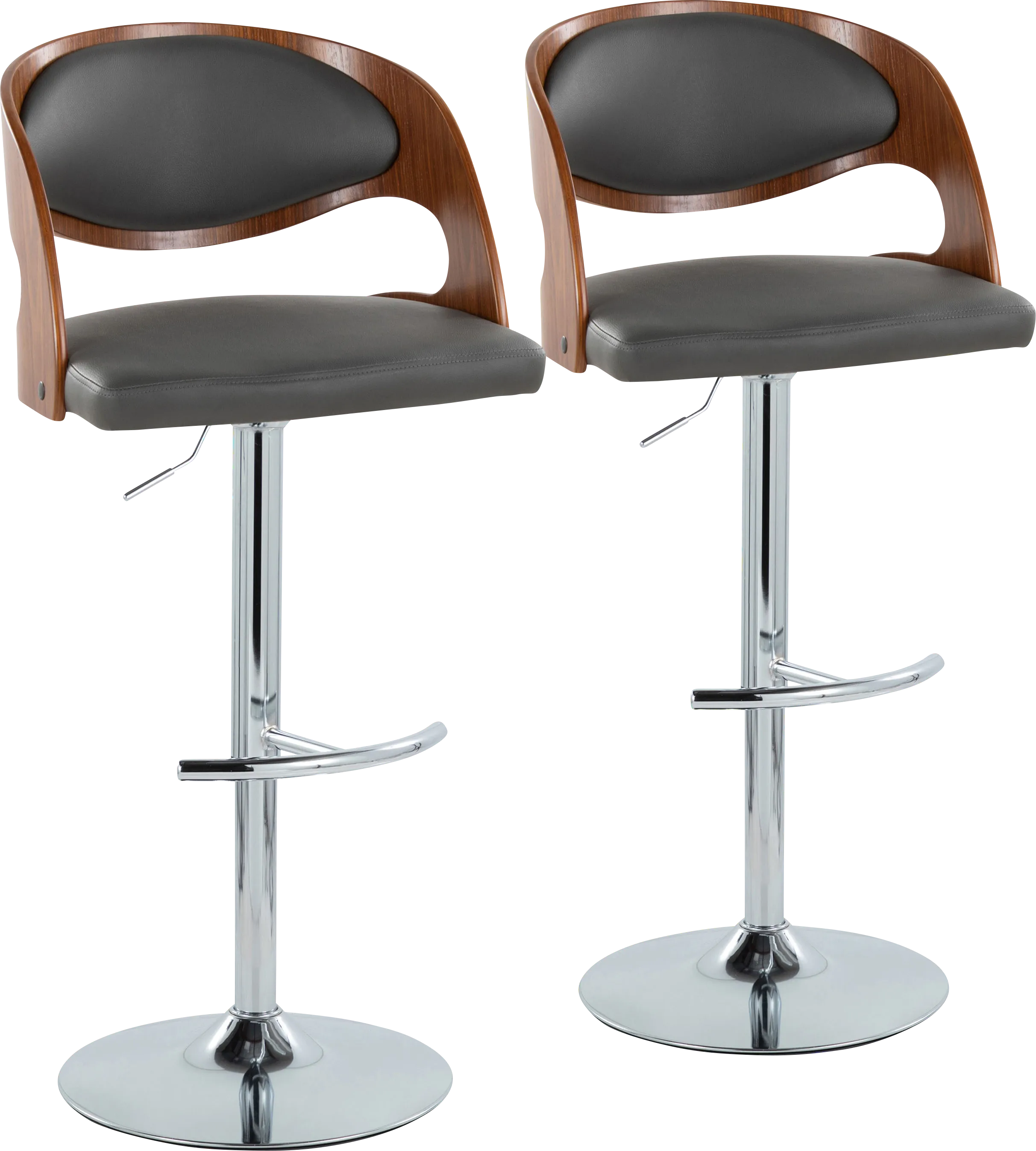 Tescord IV Gray Adjustable Barstool, Set of 2 - Thumbnail - Image 1