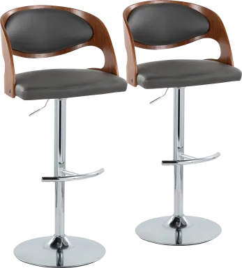 Tescord IV Gray Adjustable Barstool, Set of 2