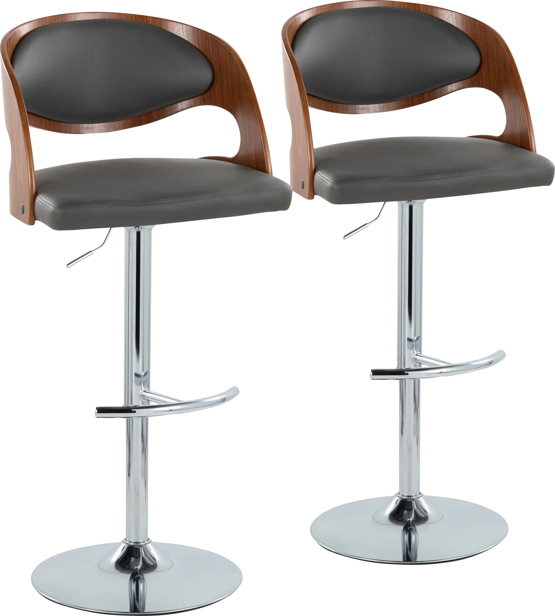 Tescord IV Gray Adjustable Barstool, Set of 2