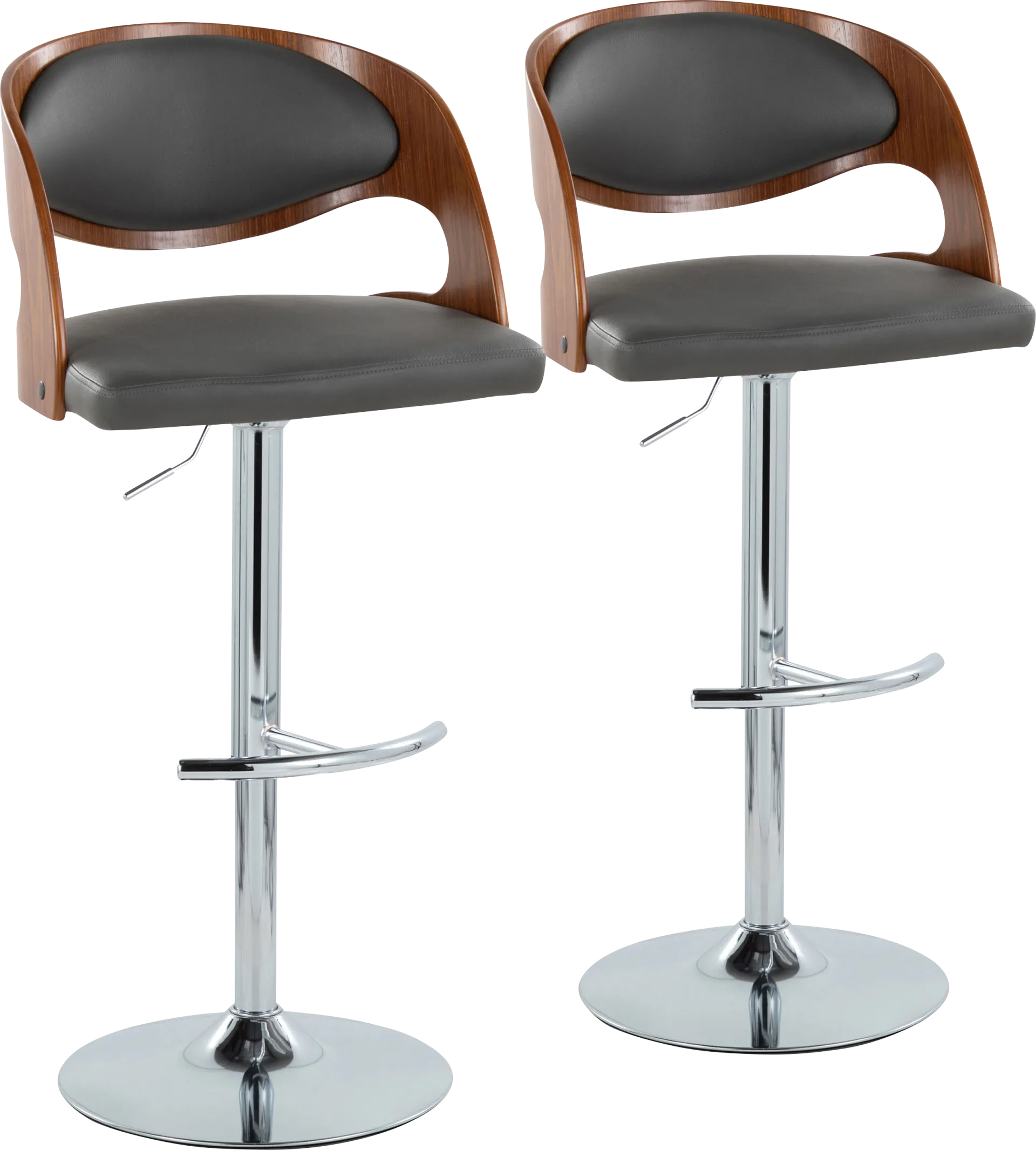Tescord IV Gray Adjustable Barstool, Set of 2 - Image 1