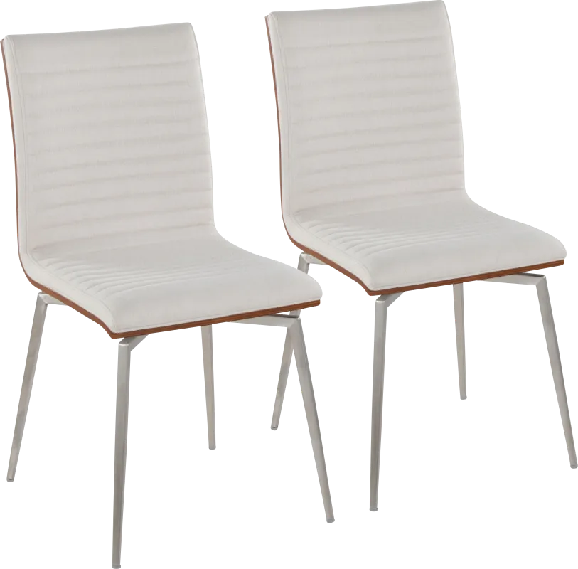 Burnsfield Cream Swivel Side Chair, Set of 2