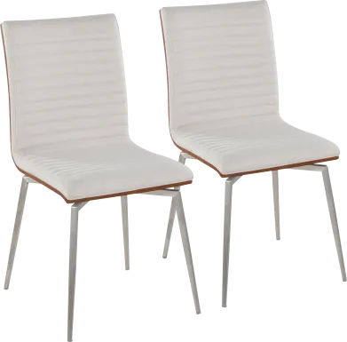 Burnsfield Cream Swivel Side Chair, Set of 2