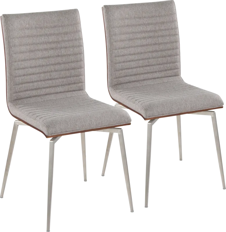 Burnsfield Light Gray Swivel Side Chair, Set of 2