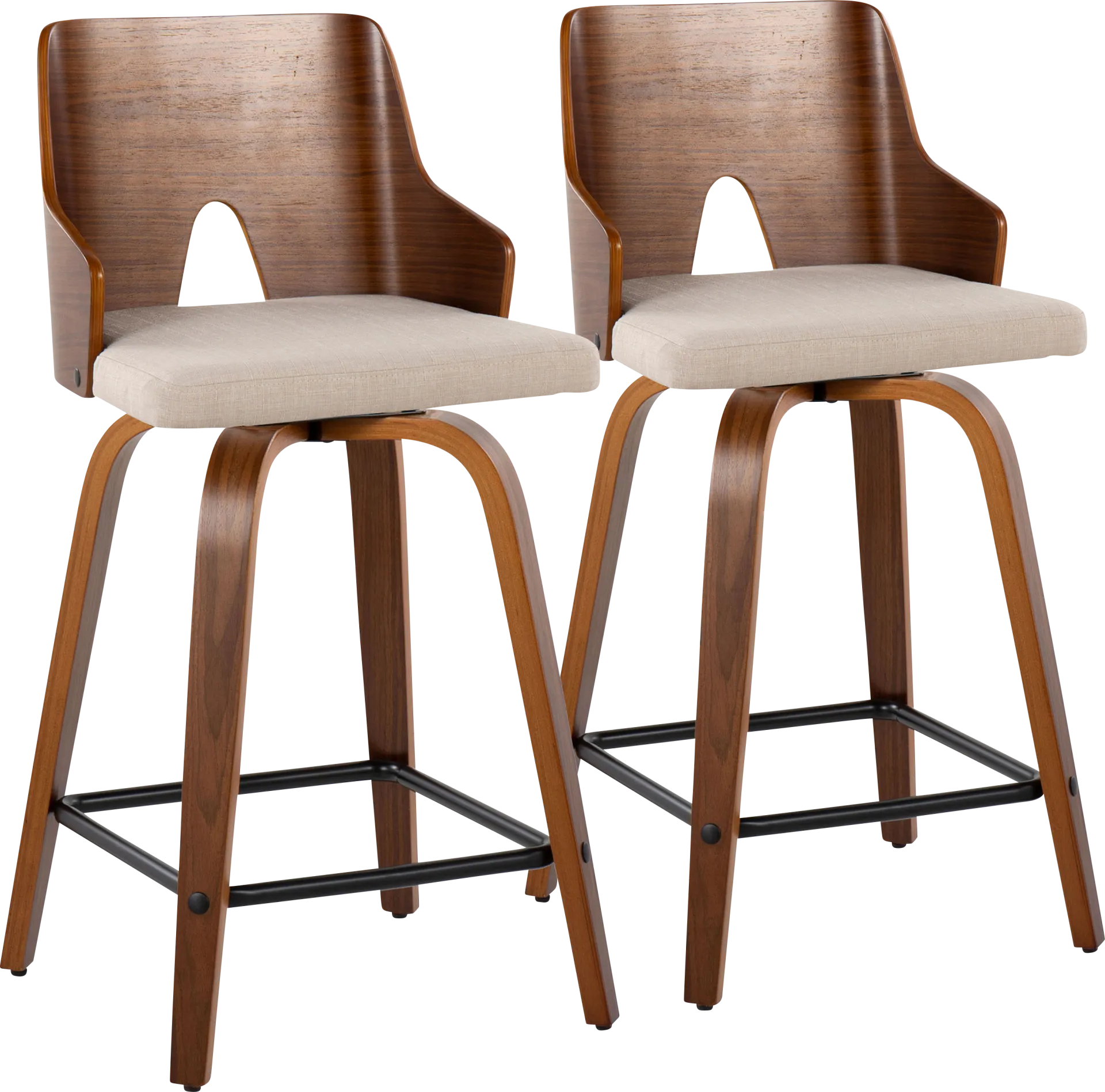 Zennia V Beige Counter Height Stool, Set of 2 - Image 1