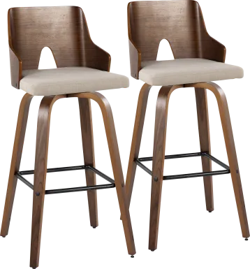 Zennia V Beige Barstool, Set of 2