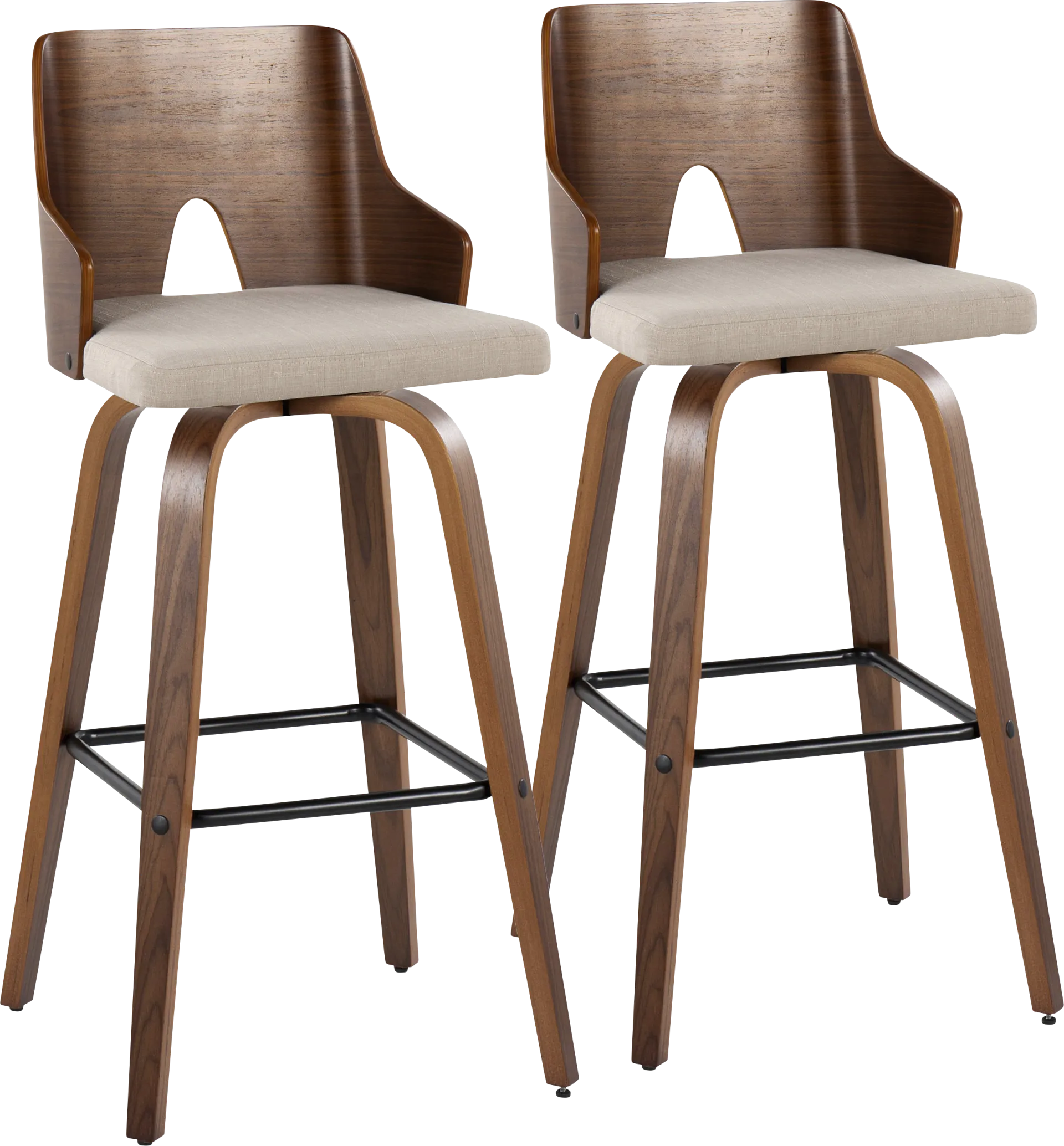 Zennia V Beige Barstool, Set of 2 - Image 1