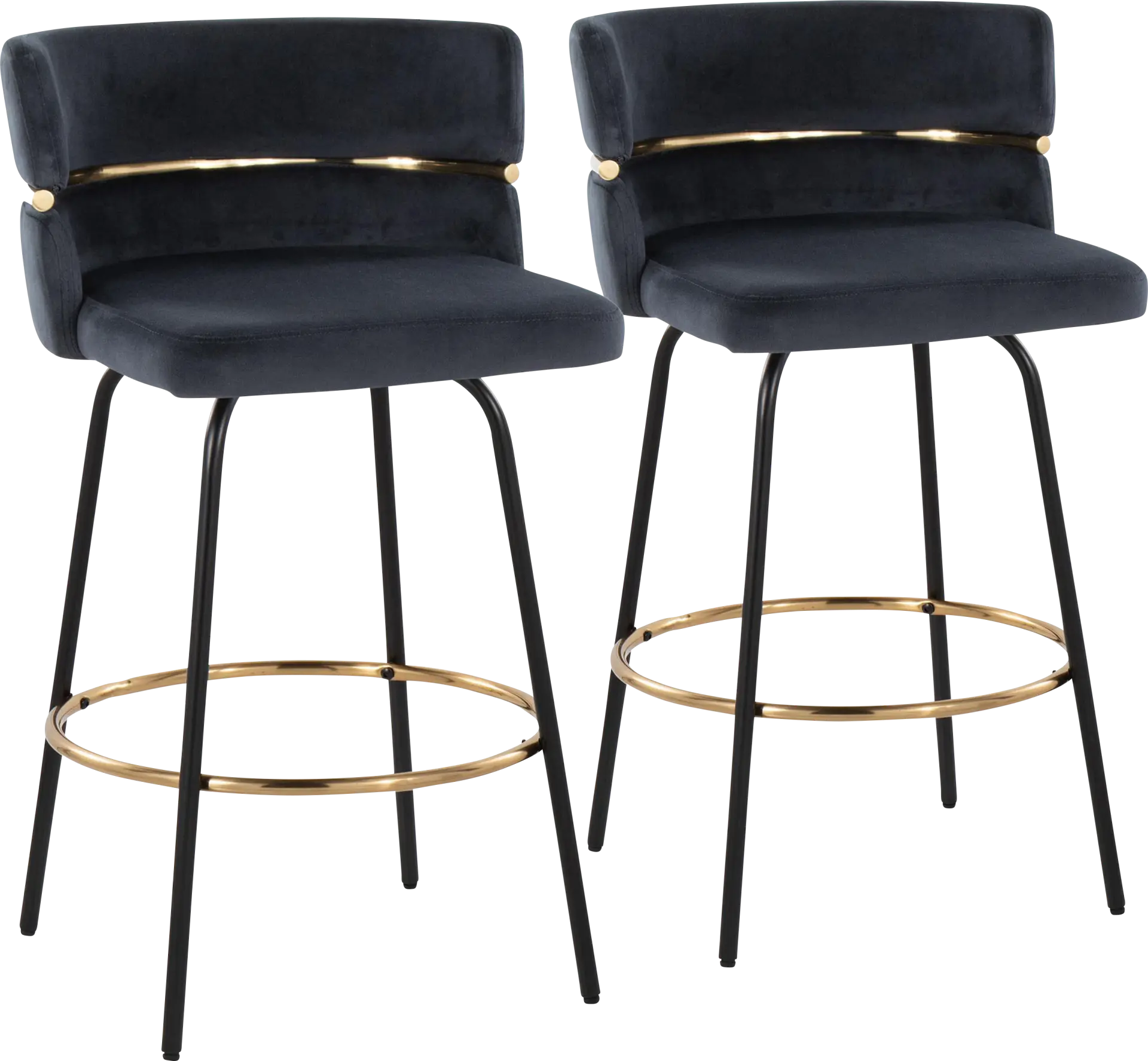 Percivale V Black Swivel Barstool, Set of 2