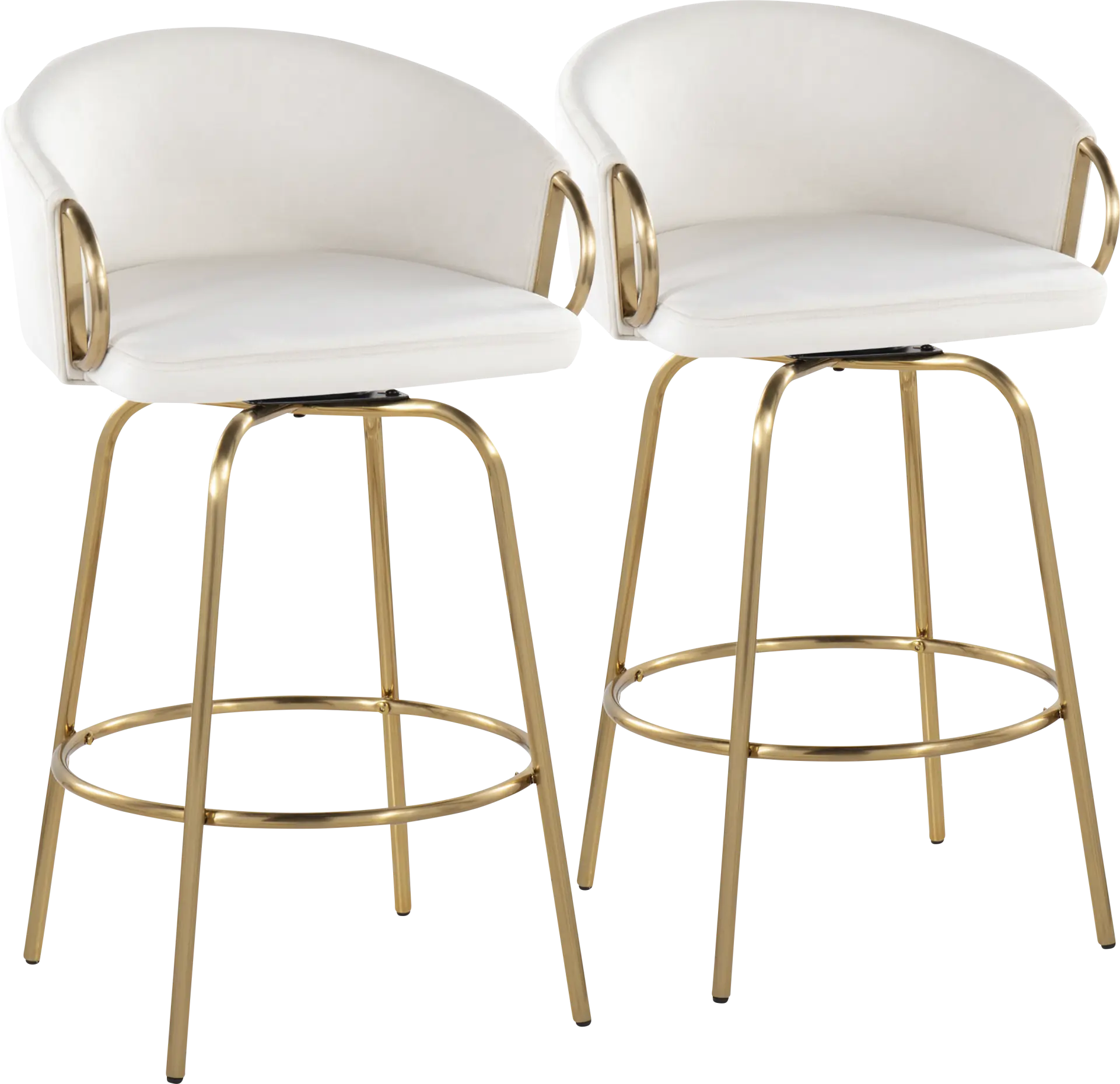 Amarante Cream Swivel Counter Height Stool, Set of 2