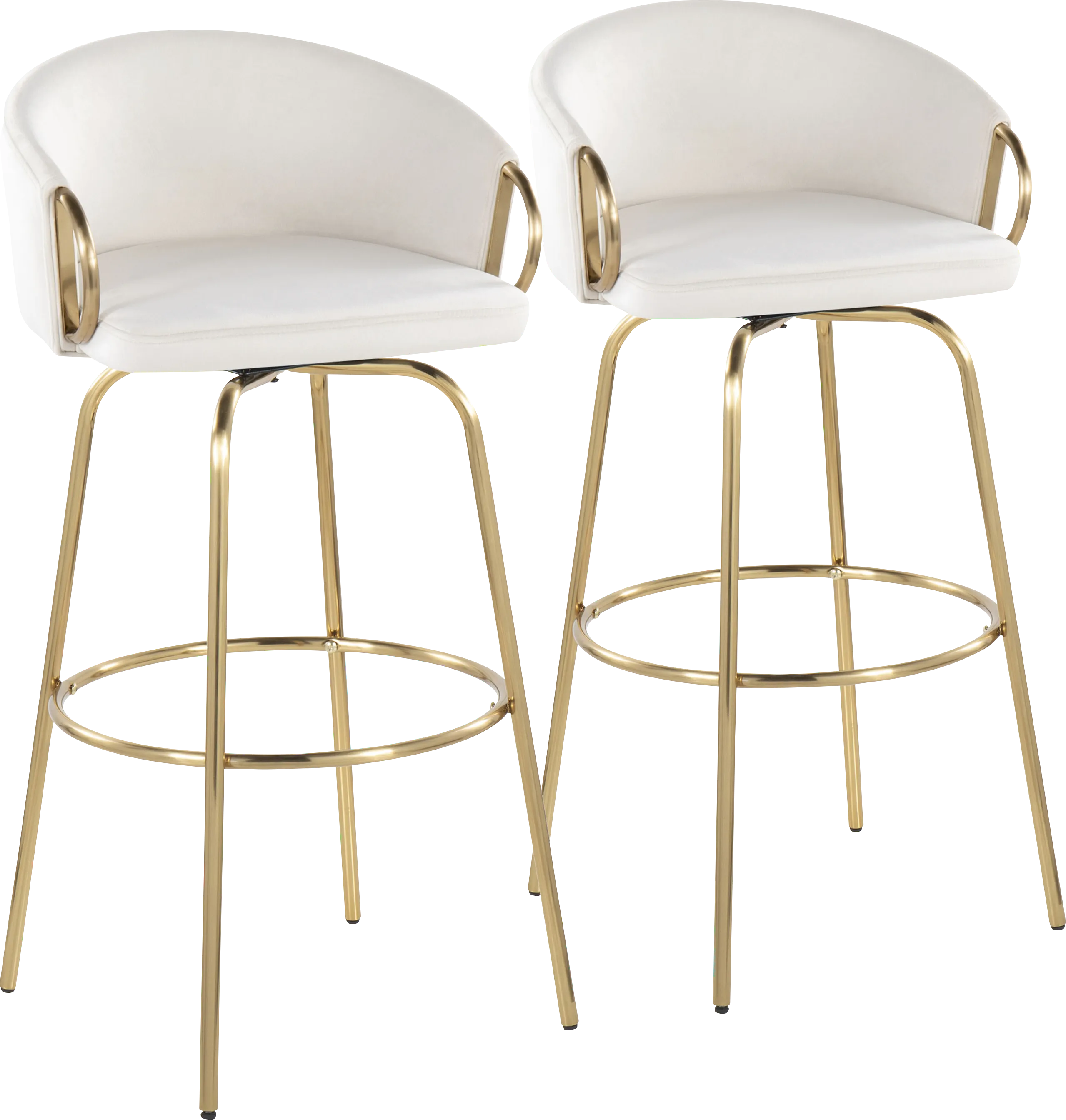 Amarante Cream Swivel Barstool, Set of 2 - Thumbnail - Image 1