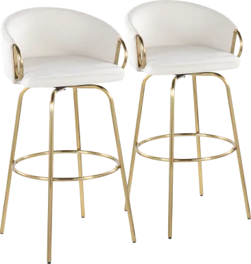 Amarante Cream Swivel Barstool, Set of 2