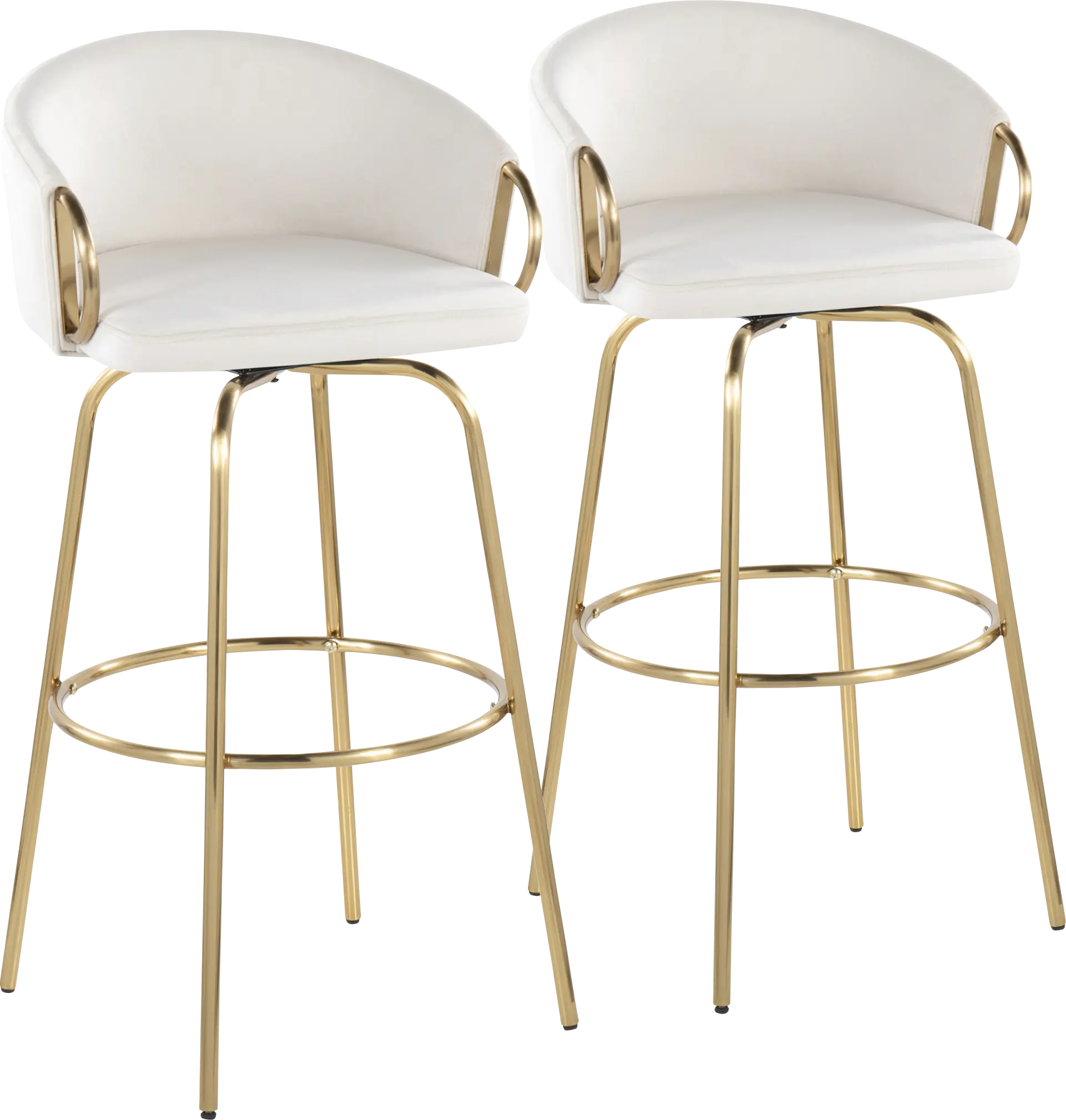 Amarante Cream Swivel Barstool, Set of 2