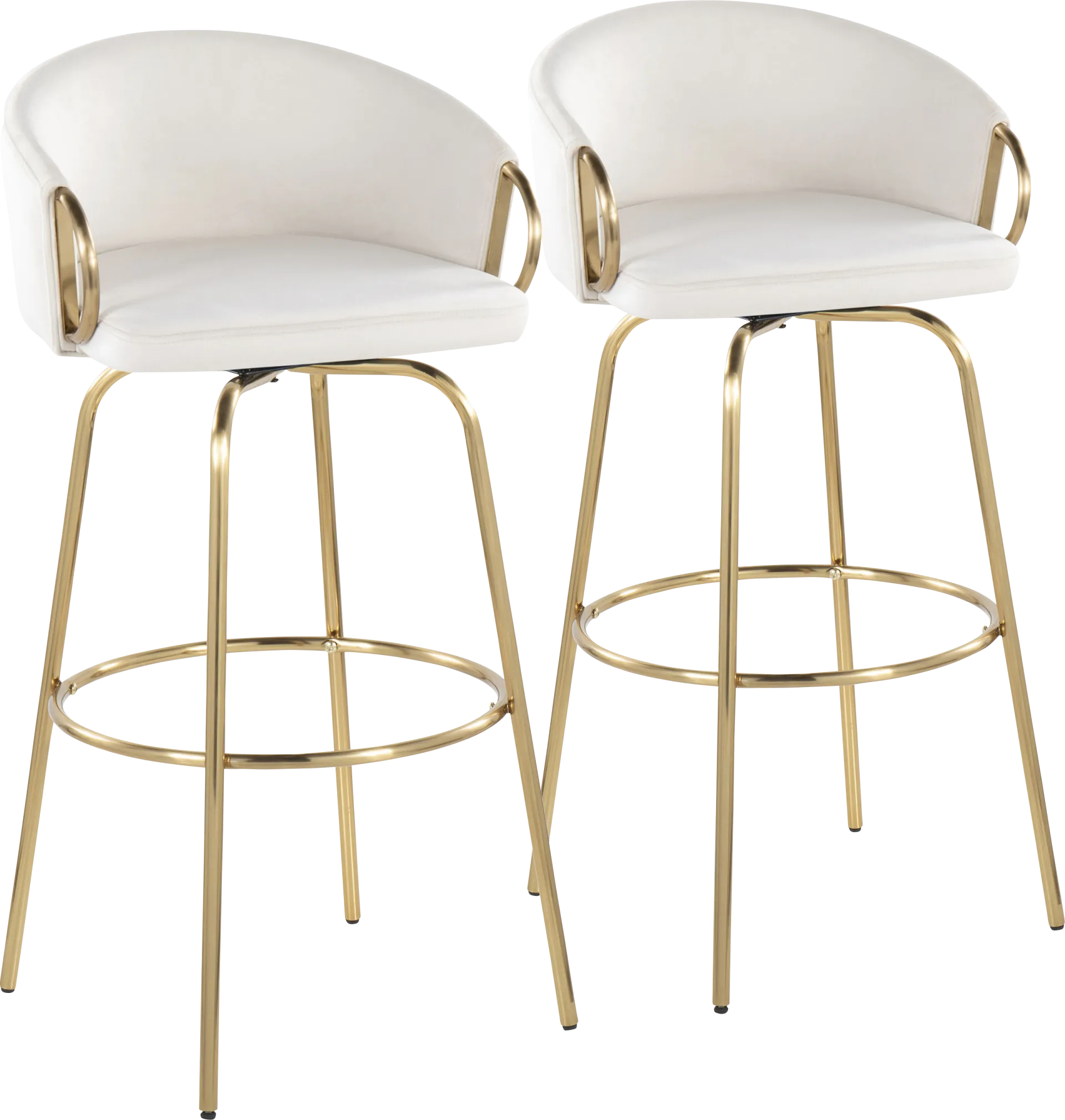 Amarante Cream Swivel Barstool, Set of 2 - Image 1
