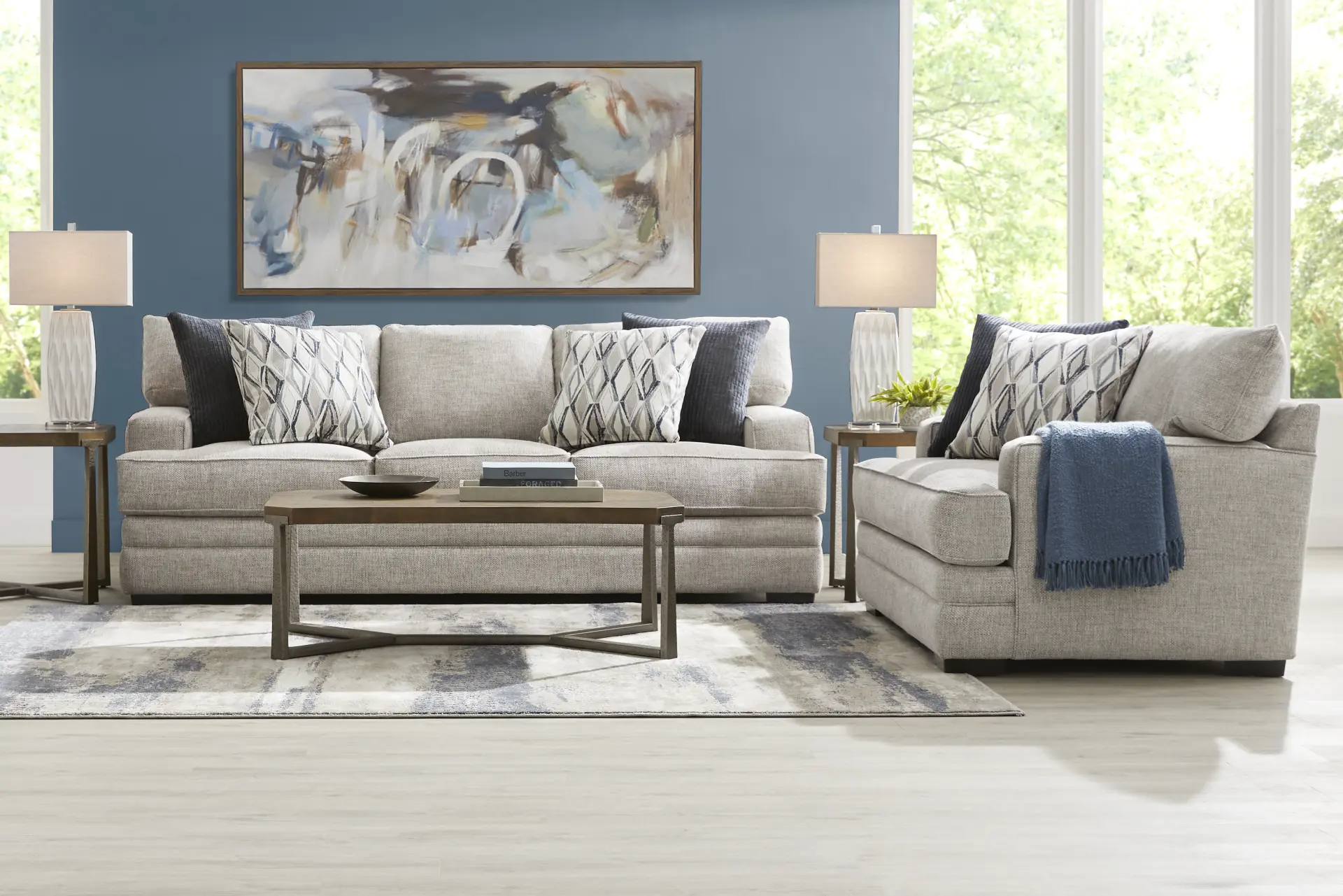 Morgan Falls Gray 2 Pc Living Room