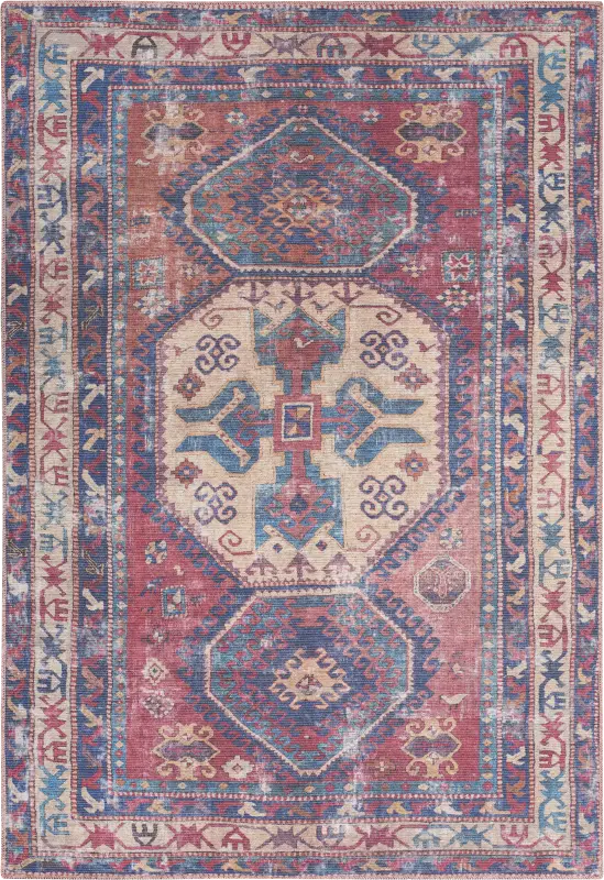 Arella Lynn Red/Navy 5'3 x 7'3 Rug