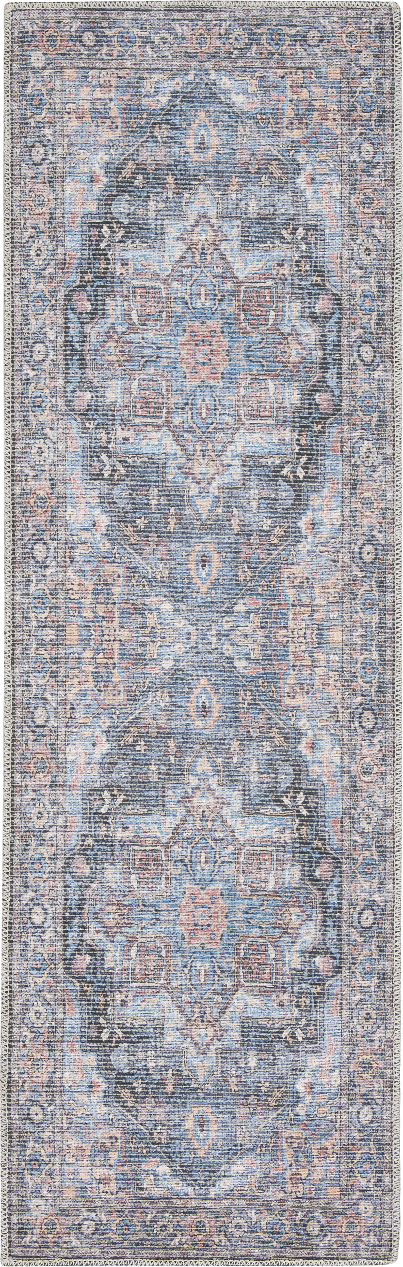 Coleena Light Blue 2' x 6' Runner Rug - Thumbnail - Image 1