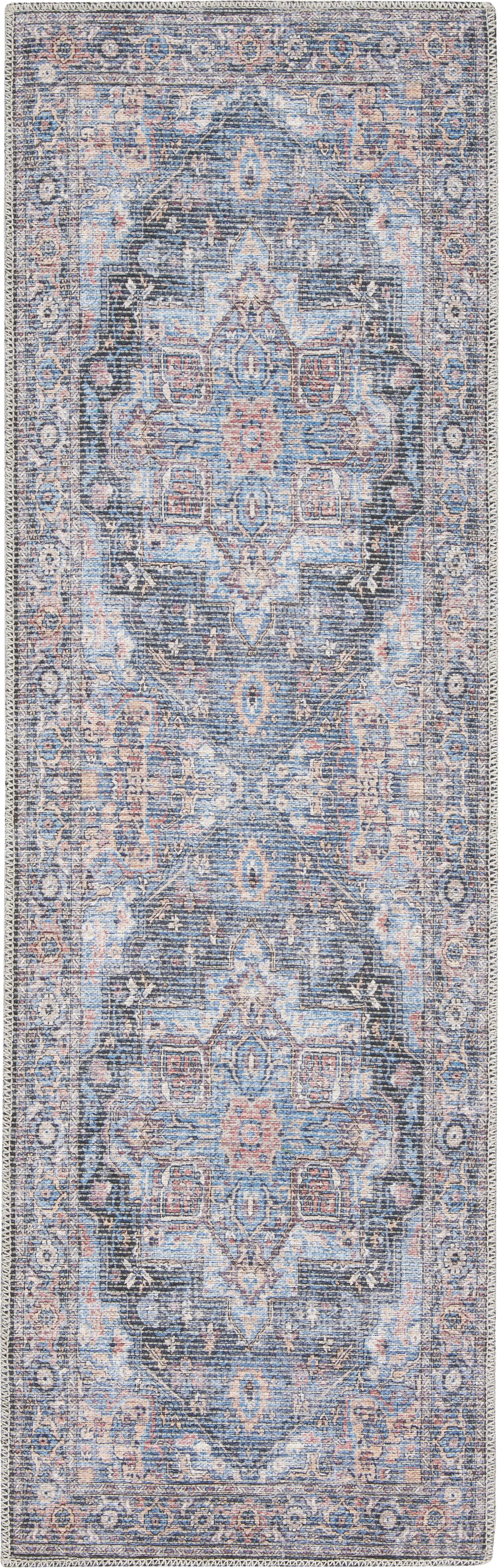 Coleena Light Blue 2' x 6' Runner Rug - Image 1