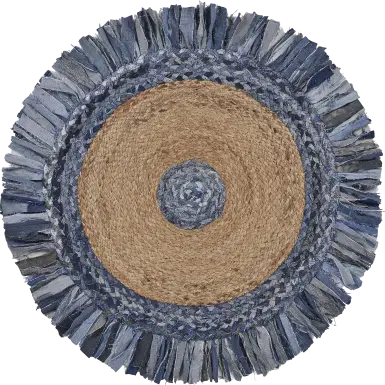Sonaha Blue 5'6 Round Rug