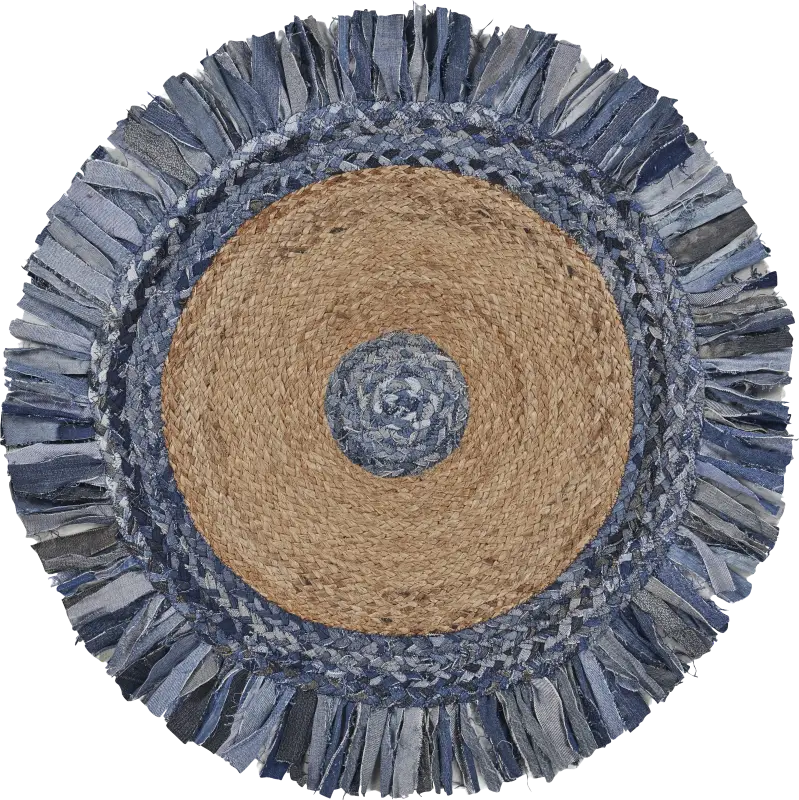 Sonaha Blue 5'6 Round Rug