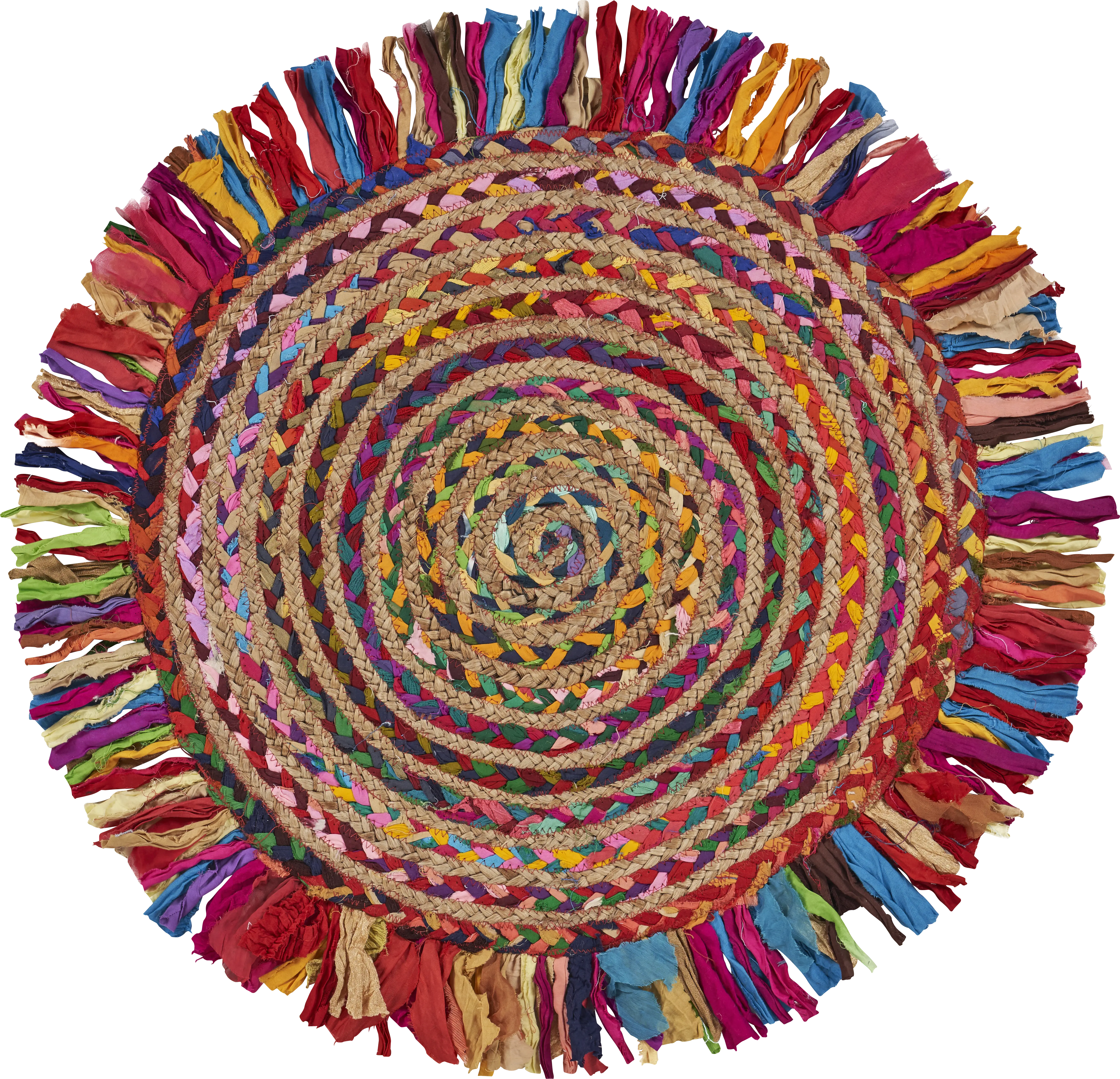 Reizu Red/Multi 5'6 Round Rug - Thumbnail - Image 1