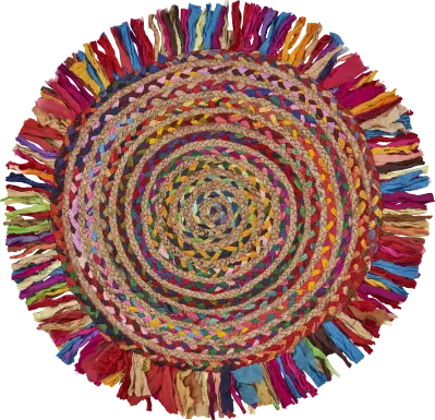 Reizu Red/Multi 5'6 Round Rug