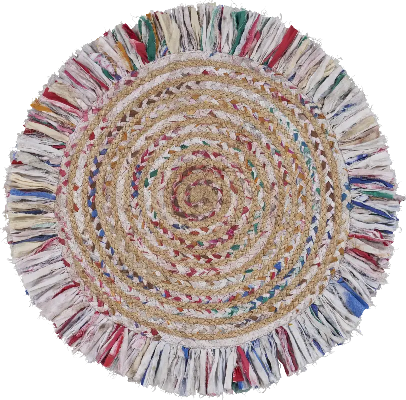 Reizu White 5'6 Round Rug