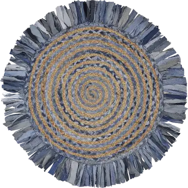 Reizu Blue 5'6 Round Rug