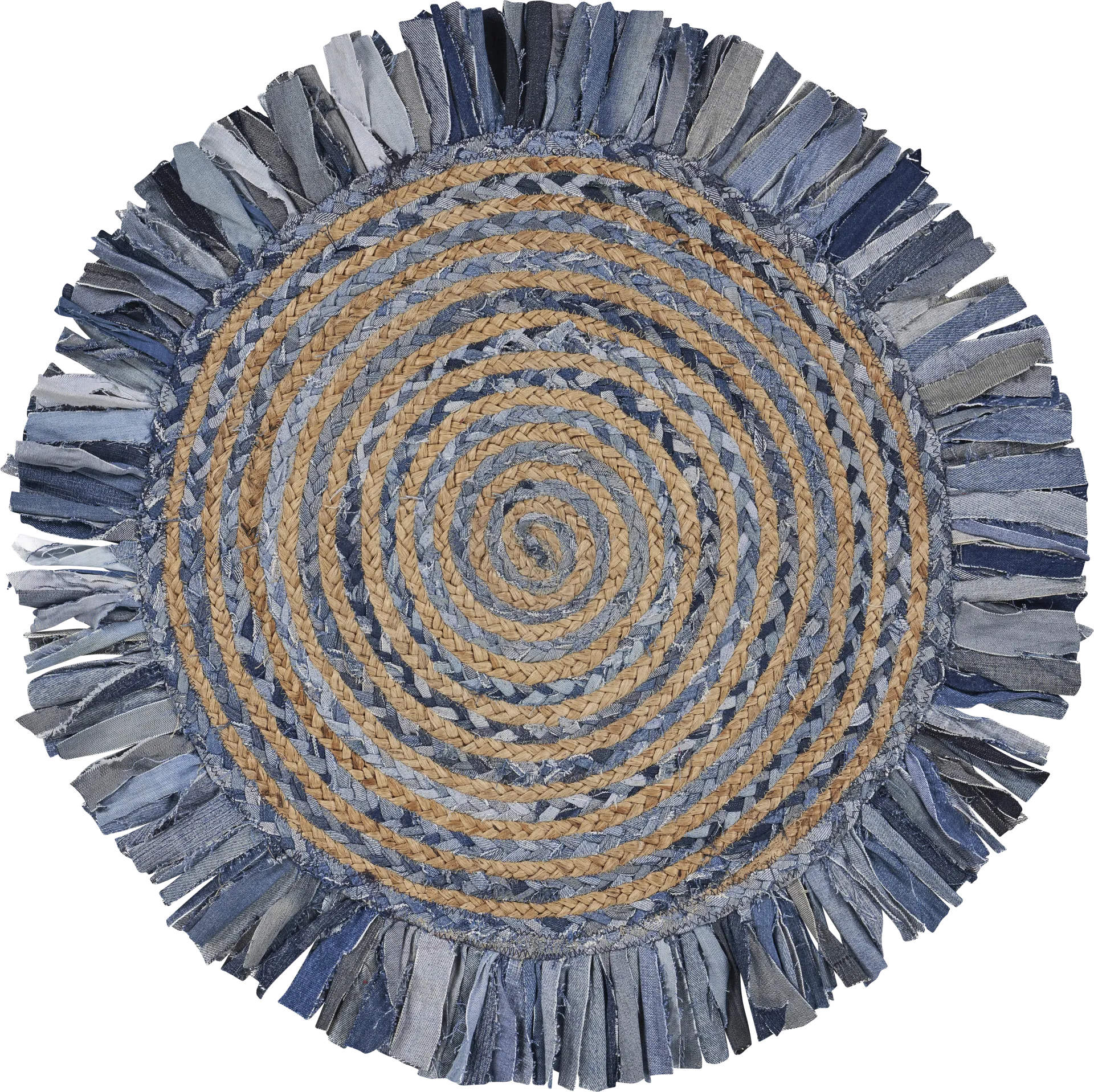 Reizu Blue 3'6 Round Rug - Image 1