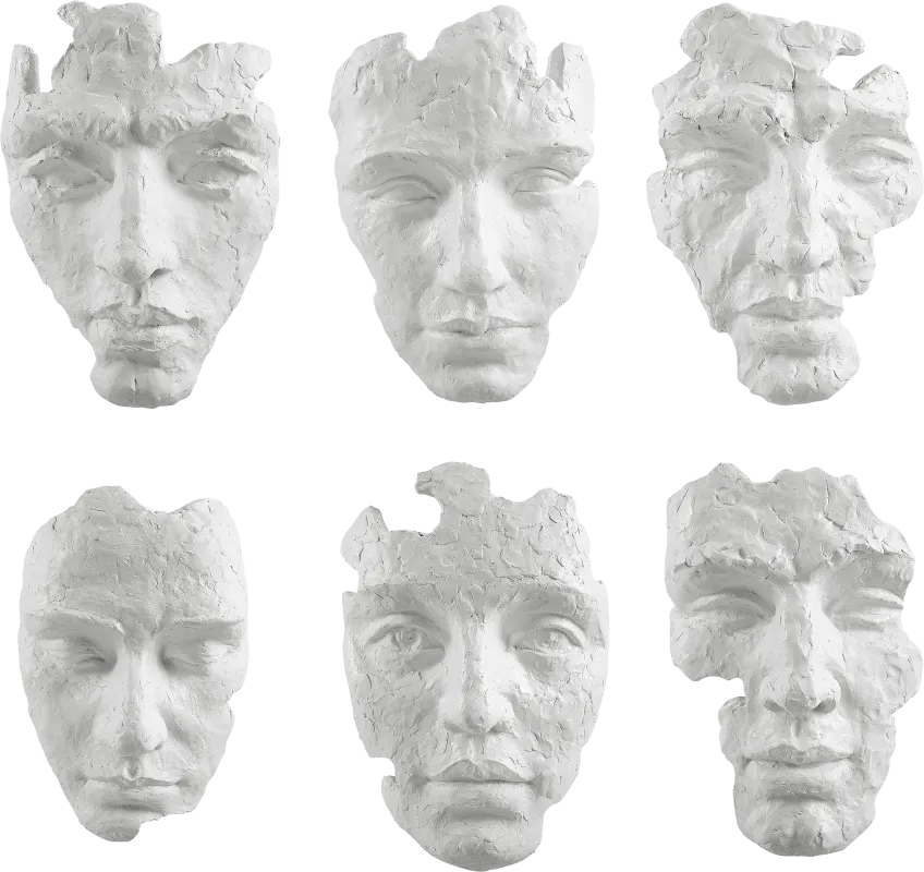 Brummi White Wall Decor, Set of 6