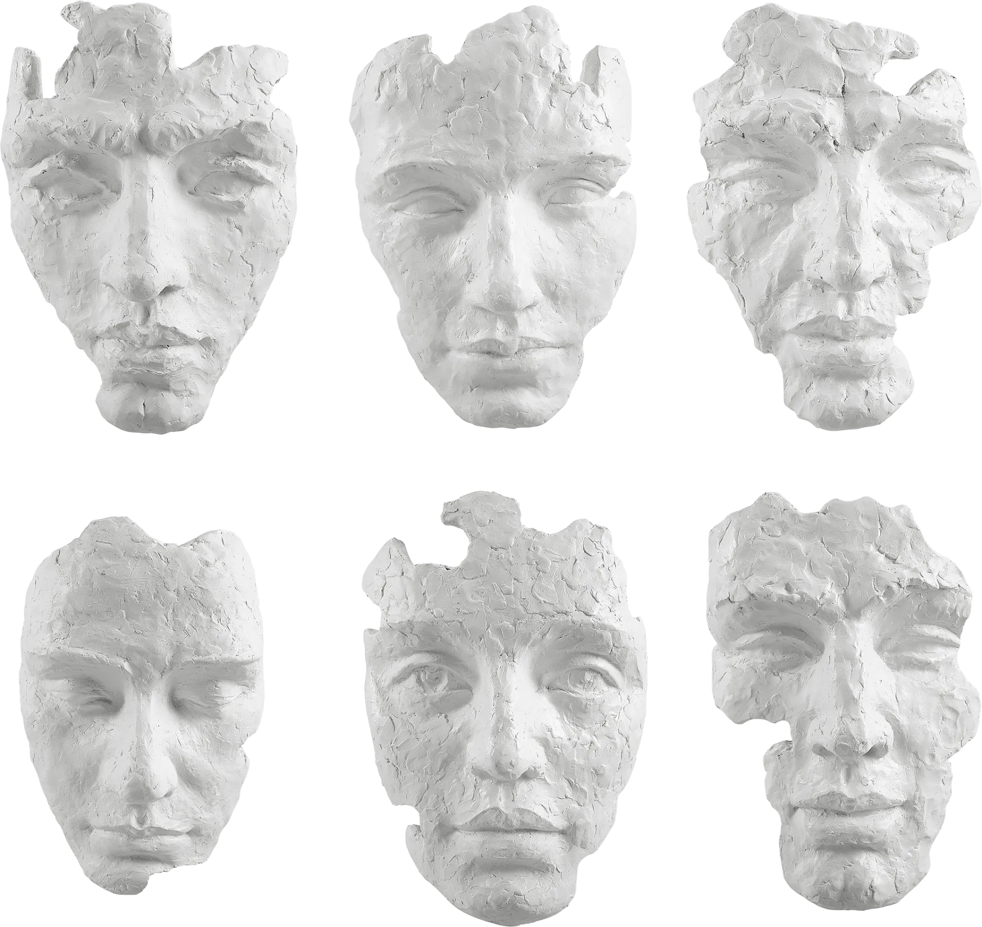 Brummi White Wall Decor, Set of 6 - Image 1